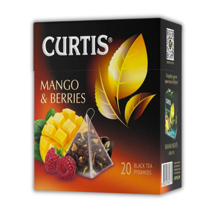 Чёрный чай Curtis с манго и ягодами 20 пакетиков