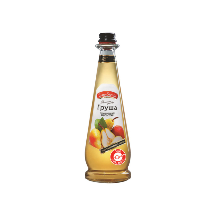 Kosher SAN SLAVIA pear sparkling drink in glass 0.5L 1/12 new