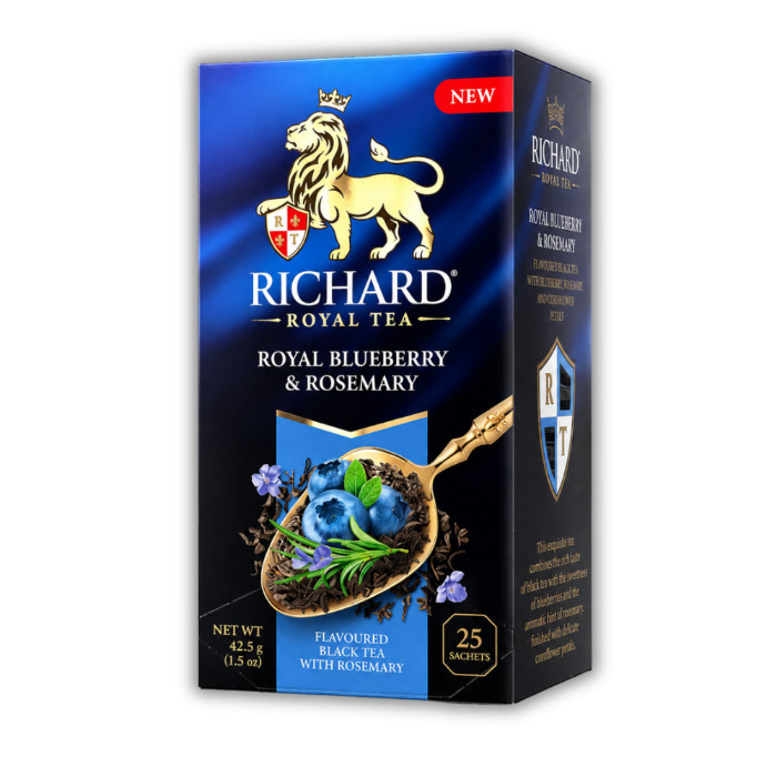 Richard Royal Blueberry & Rosemary תה שחור עם אוכמניות ורוזמרין 25 שקיקים 42.5 גרם
