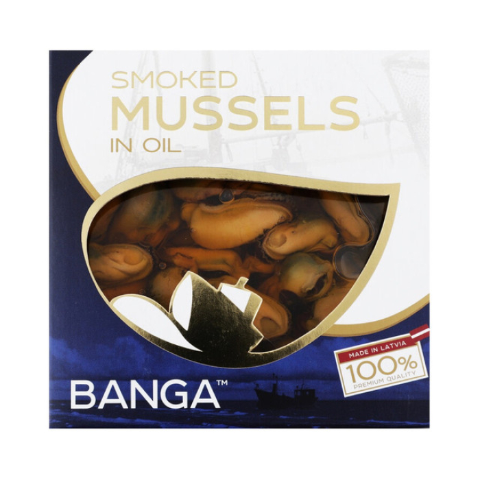 שימורי מולים מעושנים בשמן 120 גרם BANGA