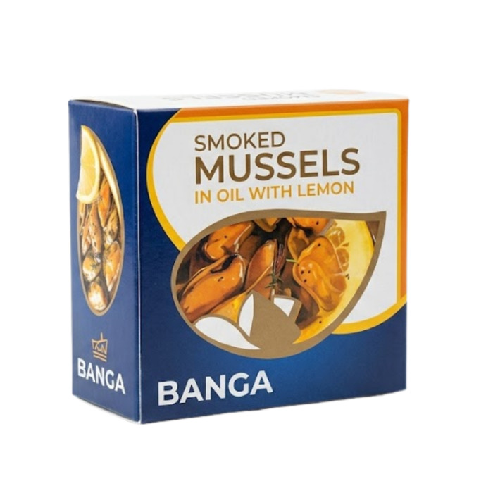 שימורי מולים מעושנים בשמן עם לימון 120 גרם BANGA