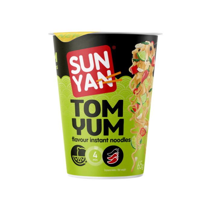 Wheat noodles with tom yum flavor