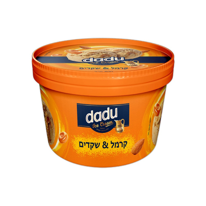 Cream ice cream with caramel flavor with caramel and almonds 440 grams