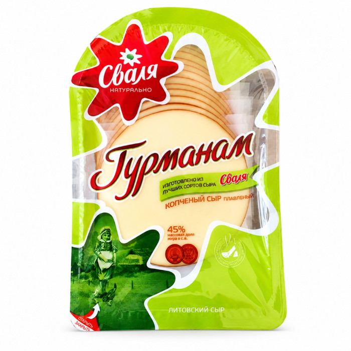 Сыр плавленый копченый Svalya Gurmanam ломтики 45% 180 грамм