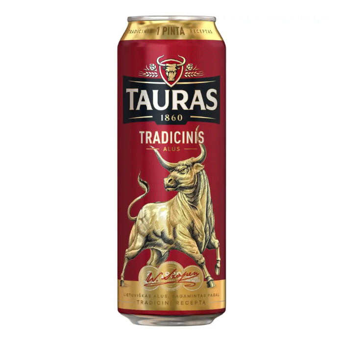 Пиво Tauras Tradicinis светлое 6% 568 мл