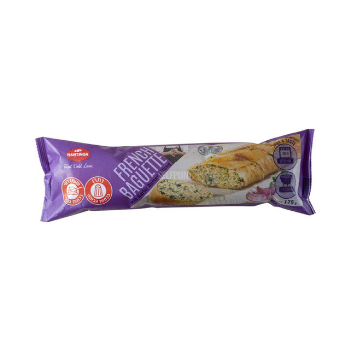 Half-baked French baguette with butter and garlic 175 grams