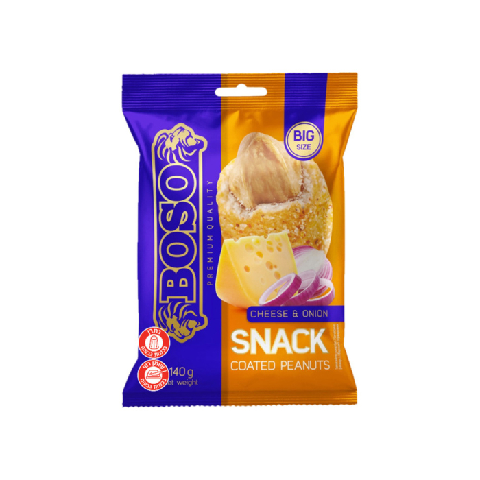 Peanuts coated with cheese and onion flavor 190g BOSO