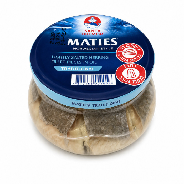 הרינג Santa Bremor Maties חתיכות פילה בשמן 260 גרם