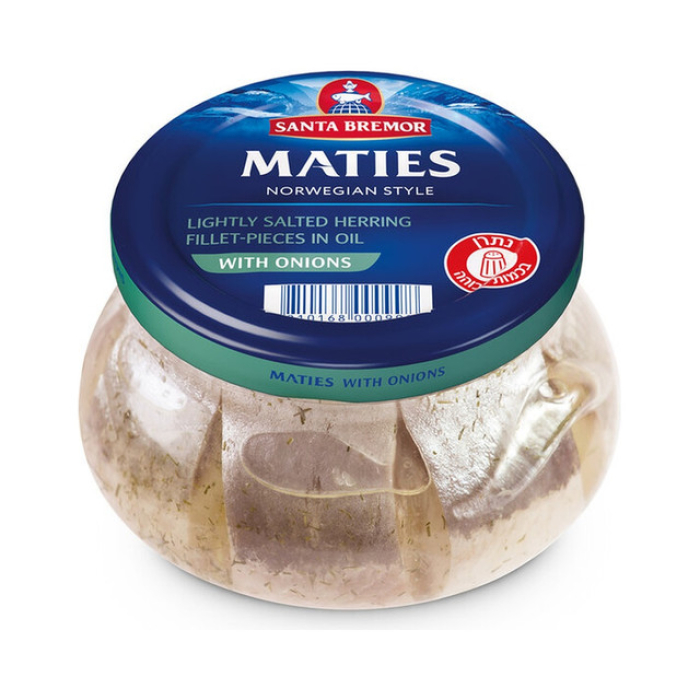 Pieces of salted herring fillet chilled 200g'