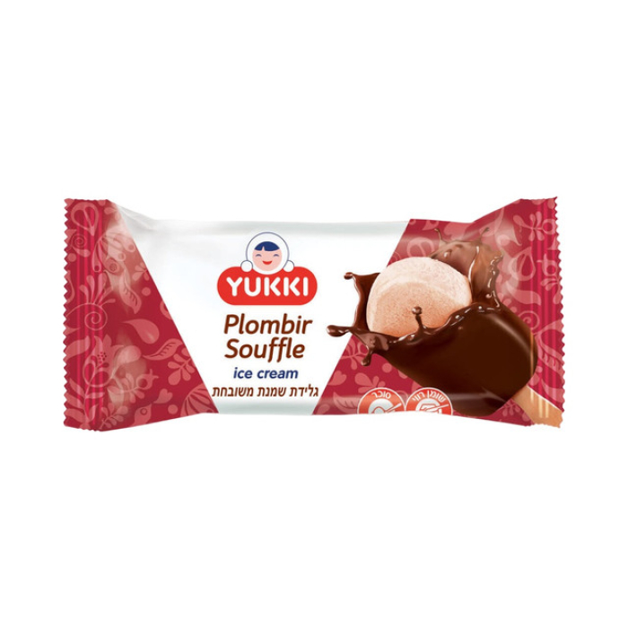 גלידת שמנת משובחת  YUKKI סופלה מצופה על מקל 65גרם