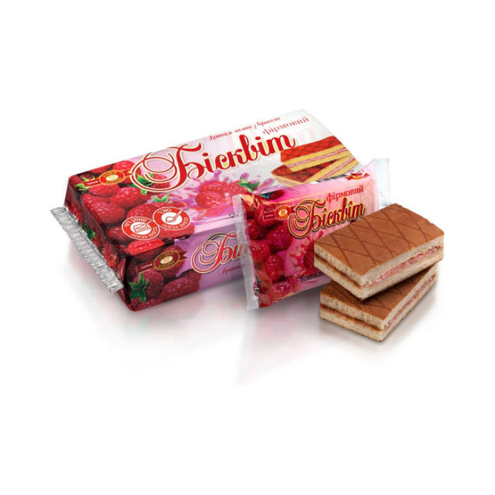 Raspberry flavored biscuit with cream 330 grams