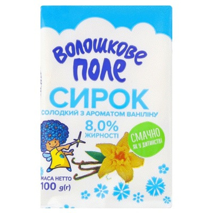 Сырок сладкий Волошкове Поле с ароматом ванили 8% 100 г