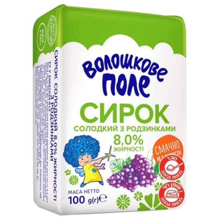 Сырок сладкий Волошкове Поле с изюмом 8% 100 г