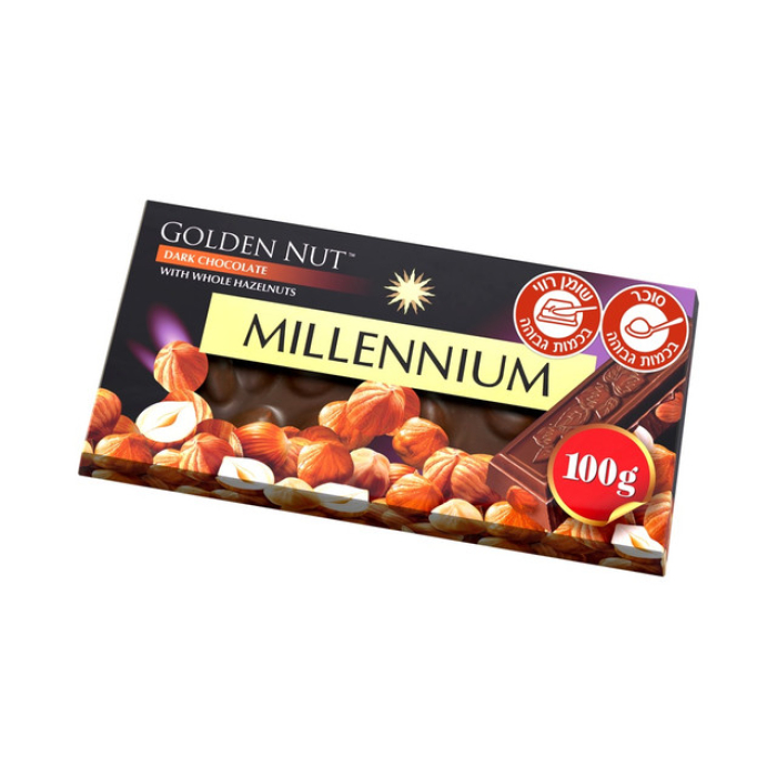 Millennium Gold - dark chocolate with whole hazelnuts 100 grams