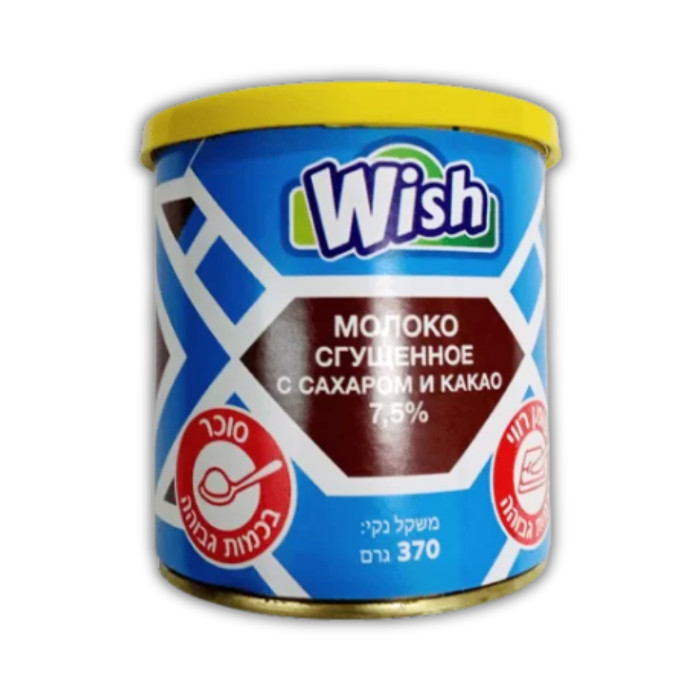 Sweetened condensed milk with cocoa Wish 7.5% 370 grams