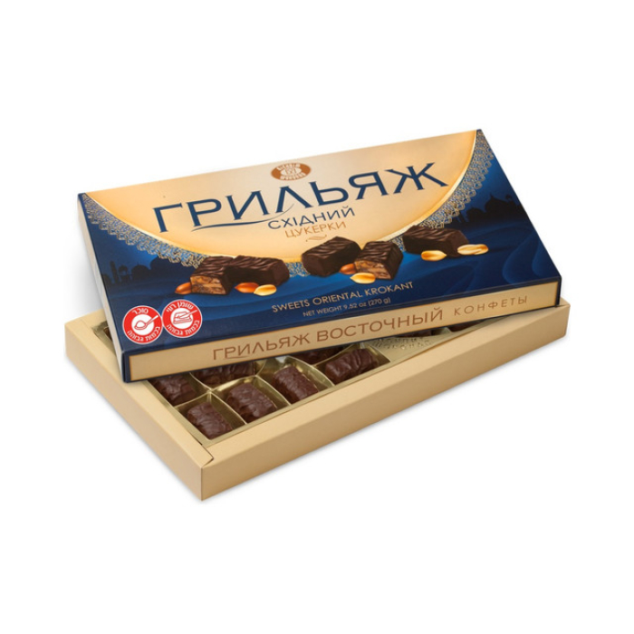 Bonbonniere "Grilyazh Vostochny" chocolate candies with peanut filling 270 grams