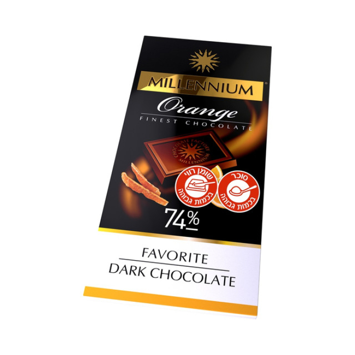 Millennium Favorite - dark chocolate 74% with oranges 100 grams