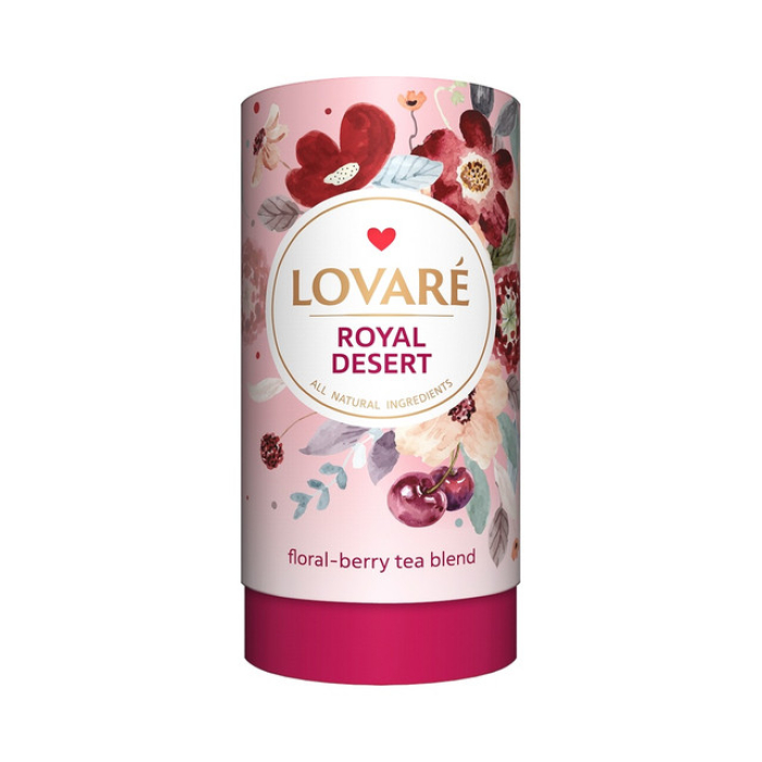 Royal Dessert" herbal tea blend with fruits, berries, flower petals, and spices with a cherry aroma 80 grams
