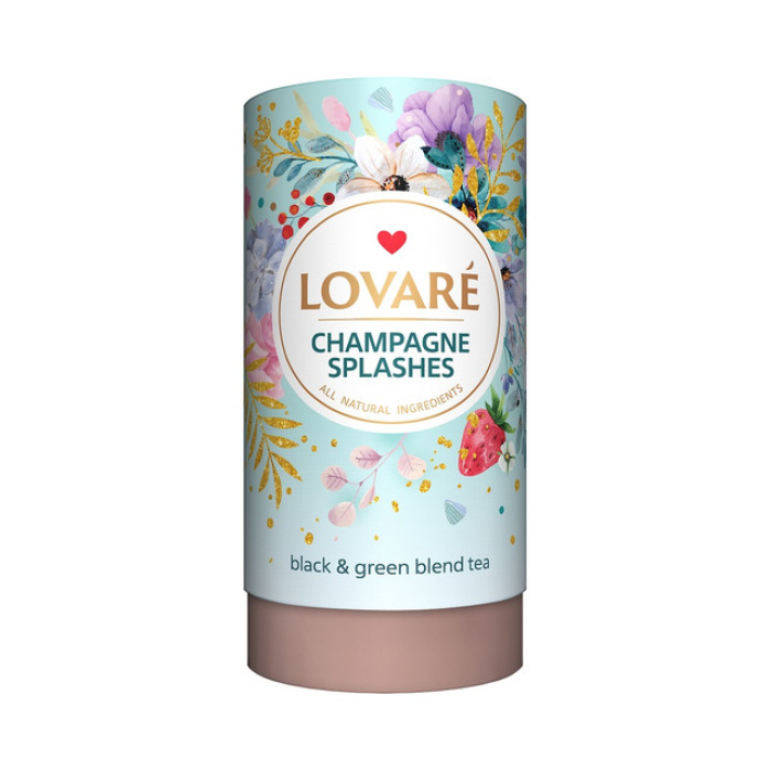 Splashes of Shampagne" a blend of black and green tea with pieces of berries in a wild strawberry aroma 80 grams
