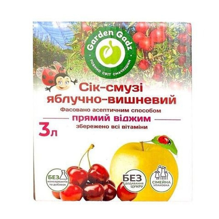 Сок-смузи Garden Gadz яблочно-вишнёвый 3 л