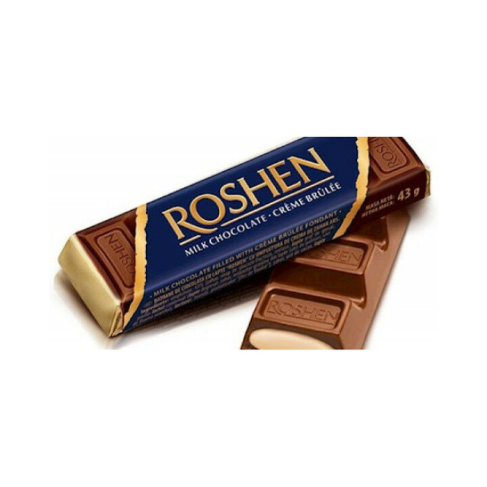 Roshen chocolate bar filled with crème brûlée (43g) (30*6)