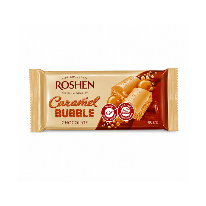 Whipped white chocolate with caramel flavor Roshen 80 grams