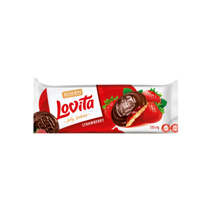 Strawberry Cookies 135 g LOVITA (21)