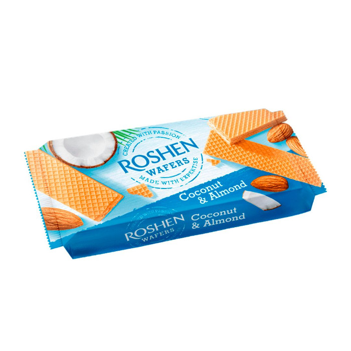 Wafers "Roshen" with coconut and almond flavor 216 grams