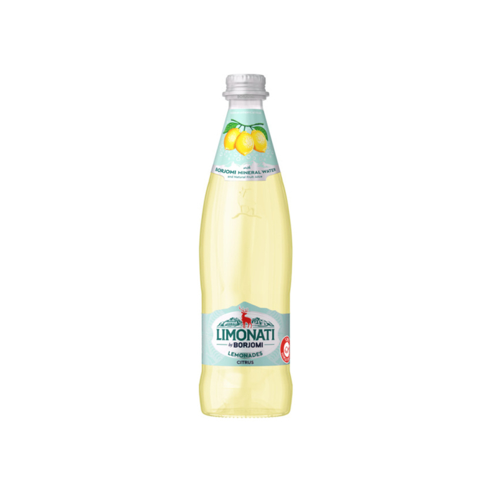 Carbonated drink based on water with lemon flavor