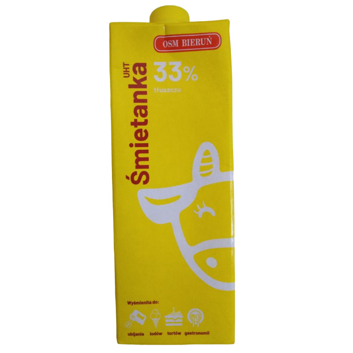 UHT cream OSM Bierun 33% 1 liter