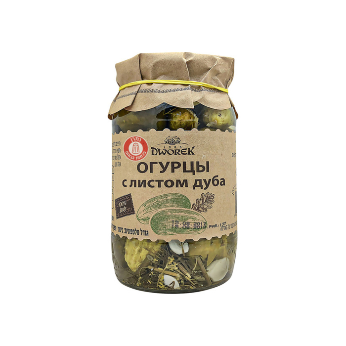 מלפפונים בחומץ עם עלה אלון 1/8/850 *DWOREK*