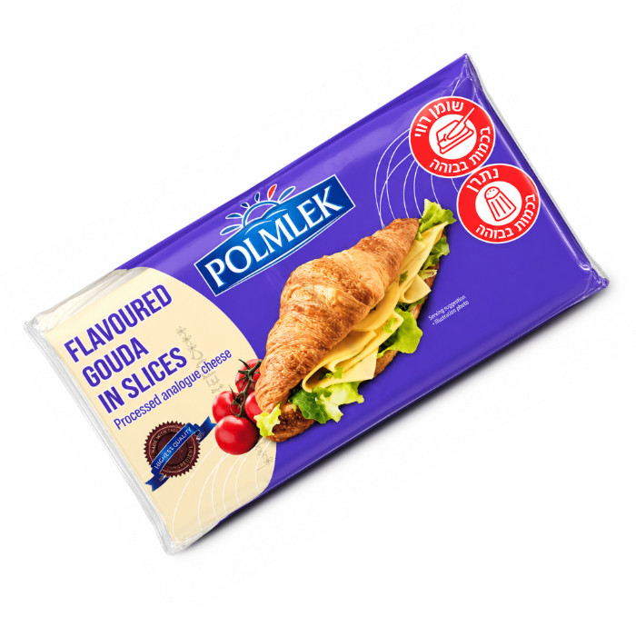 מוצר דמוי גבינה Polmlek בטעם גאודה פרוסות 25% 2×160 גרם