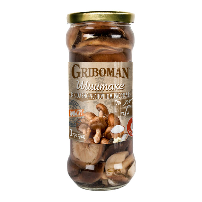 Whole pickled champignon mushrooms Babkino Lukoshko 530 grams
