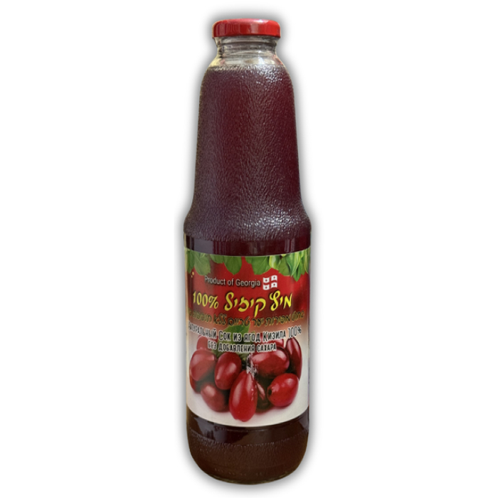 Cornelian cherry juice Georgian natural 100% no sugar 1 liter