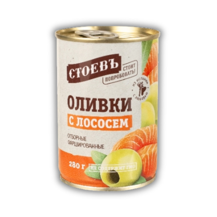 Green olives stuffed with salmon Stoev 280 grams
