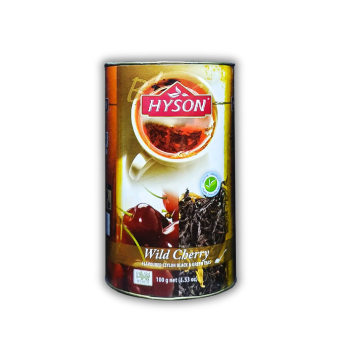 Чай чёрный Hyson Wild Cherry крупнолистовой с вишней в жестяной банке 100г