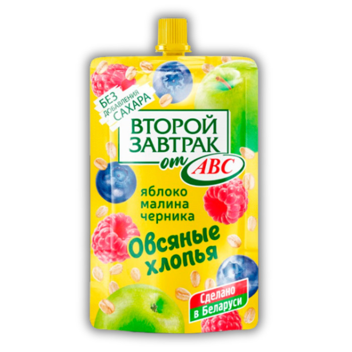 ABC яблоко малина черника фруктовое пюре с овсяными хлопьями
