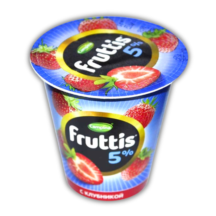 Product yogurt Fruttis creamy dessert strawberry flavor 5% 290 grams