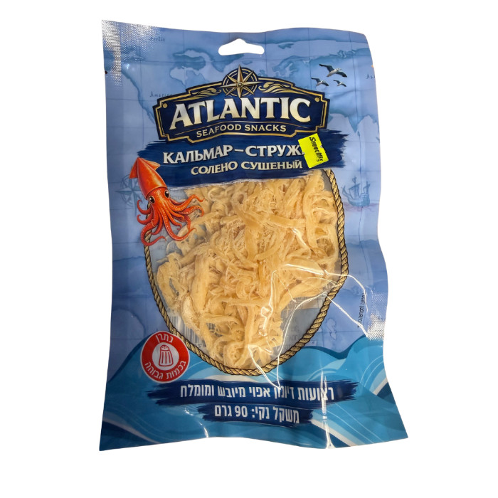 רצועות דיונון מיובש ומומלח Atlantic, 90 גרם