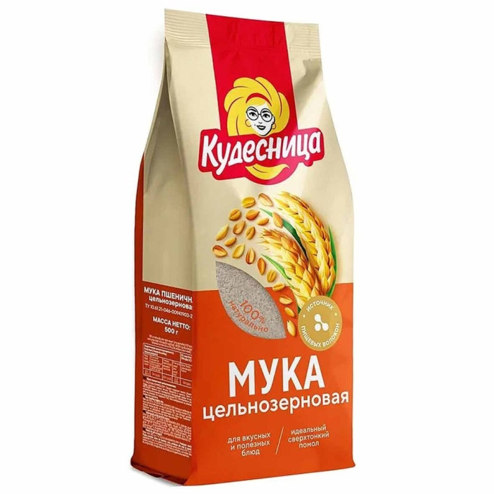 Мука цельнозерновая Кудесница 500 г