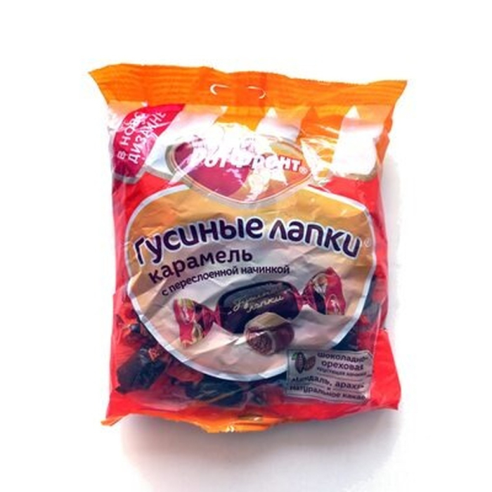 Карамель Гусиные лапки с начинкой из какао и миндаля