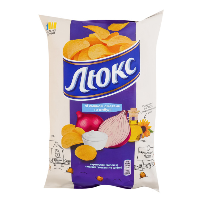 Чипсы картофельные Люкс сметана и лук 125 г