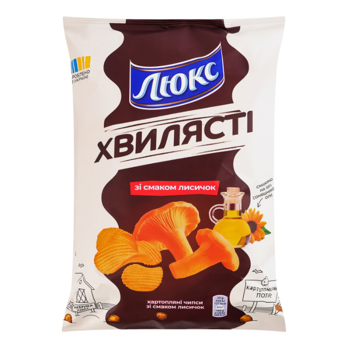 Чипсы картофельные рифлёные Люкс лисички 125 г