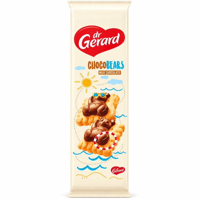 Печенье dr Gerard ChocoBears с кремом и молочным шоколадом 175 г