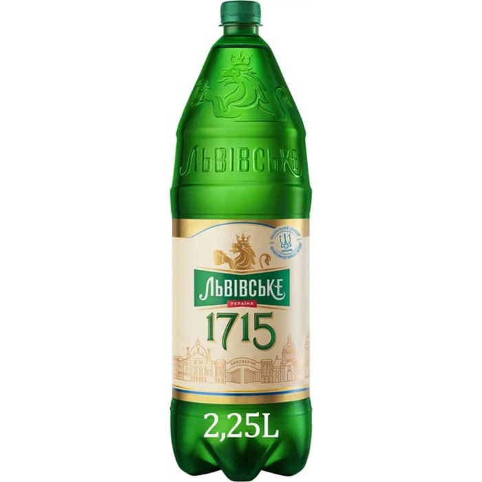 Пиво Львовское 1715 светлое 4,5% 2,25 л