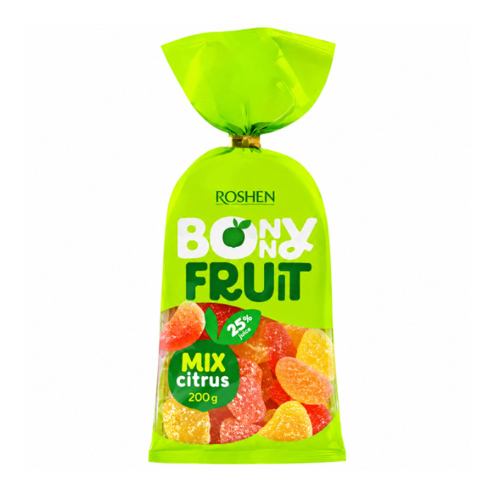 Рошен конфеты жевательные "Бони Фрут" со вкусом цитрусовых Citrus Mix 200 г