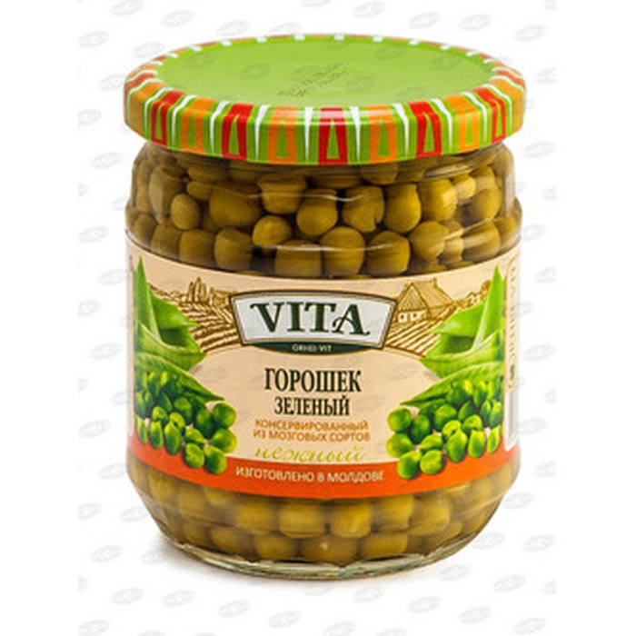 Горошек зелёный консервированный Vita 415 г