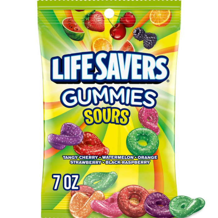 Конфеты Life Savers Sours Гумми, упаковка 7 унций