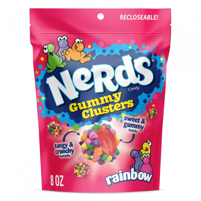 NERDS Жевательные Кластеры, Конфеты, Радуга, Хрустящие и Жевательные