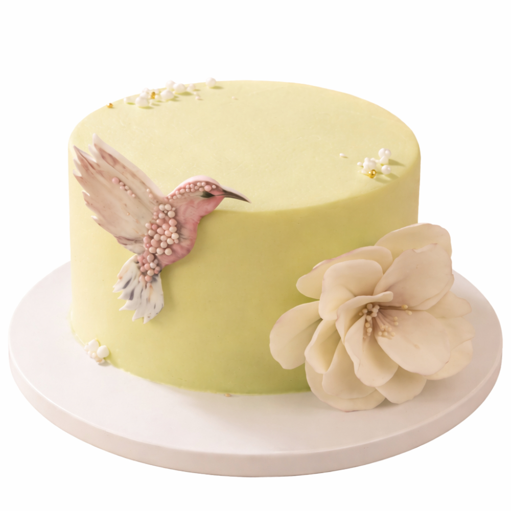 Торт с колибри и магнолией